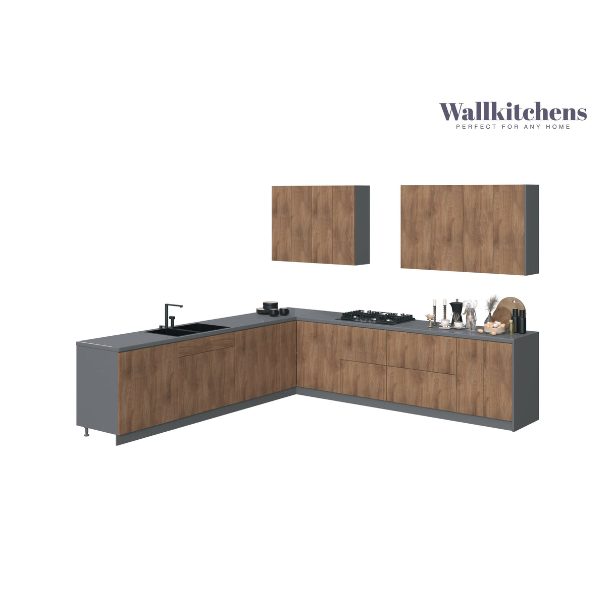 Kitchen Prodigy Collection Natural Teak Color Base Size 11Ft Wide