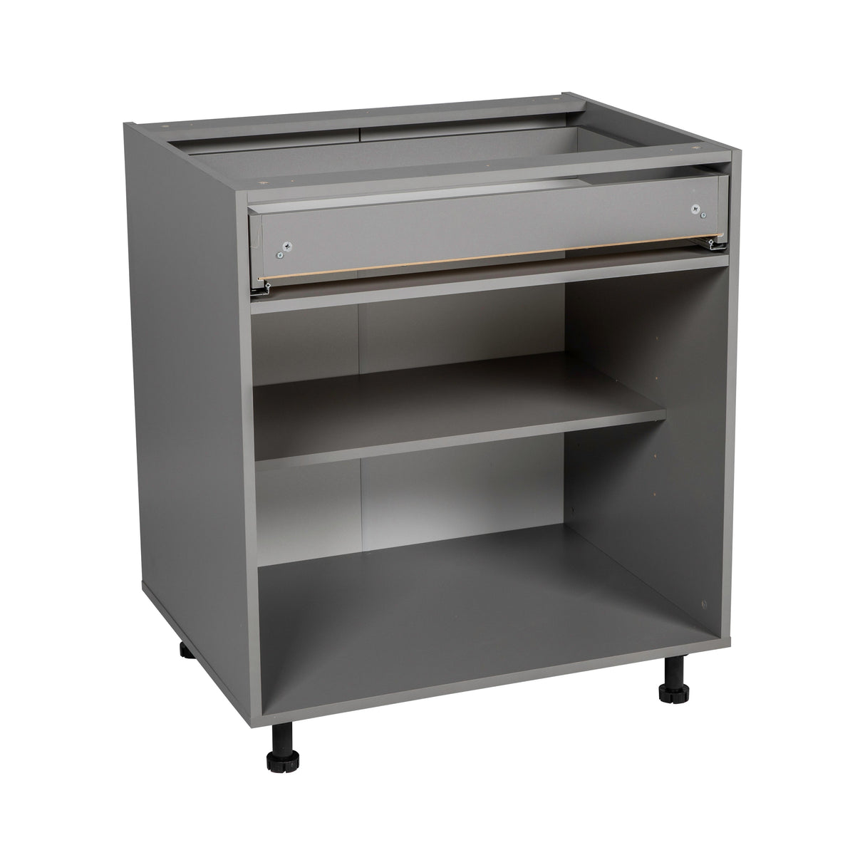 27" Base Cabinet Double Door Single Drawer Grey