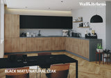 Kitchen Regal Collection Natural Teak & Black Color Base Size 13Ft Wide
