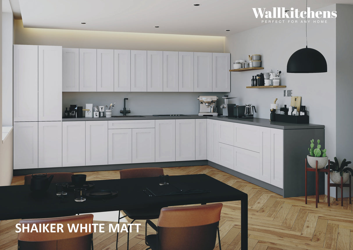 Kitchen Regal Collection White Matte Color Base Size 13Ft Wide