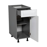 21" Base Cabinet Single Door Single Drawer with Shaker White Matte door