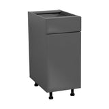 18" Base Cabinet Single Door Single Drawer with Grey Gloss door