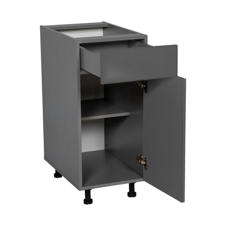 21" Base Cabinet Single Door Single Drawer with Grey Gloss door