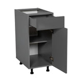 12" Base Cabinet Single Door Single Drawer with Grey Gloss door