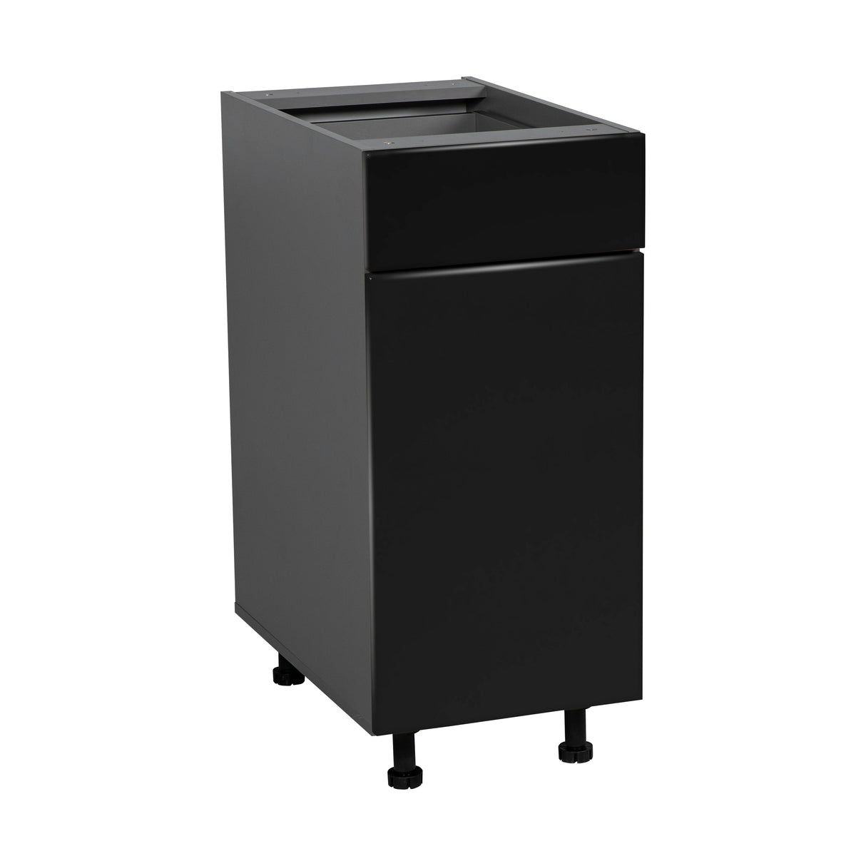 18" Base Cabinet Single Door Single Drawer with Black Matte door