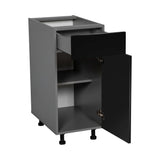 12" Base Cabinet Single Door Single Drawer with Black Matte door