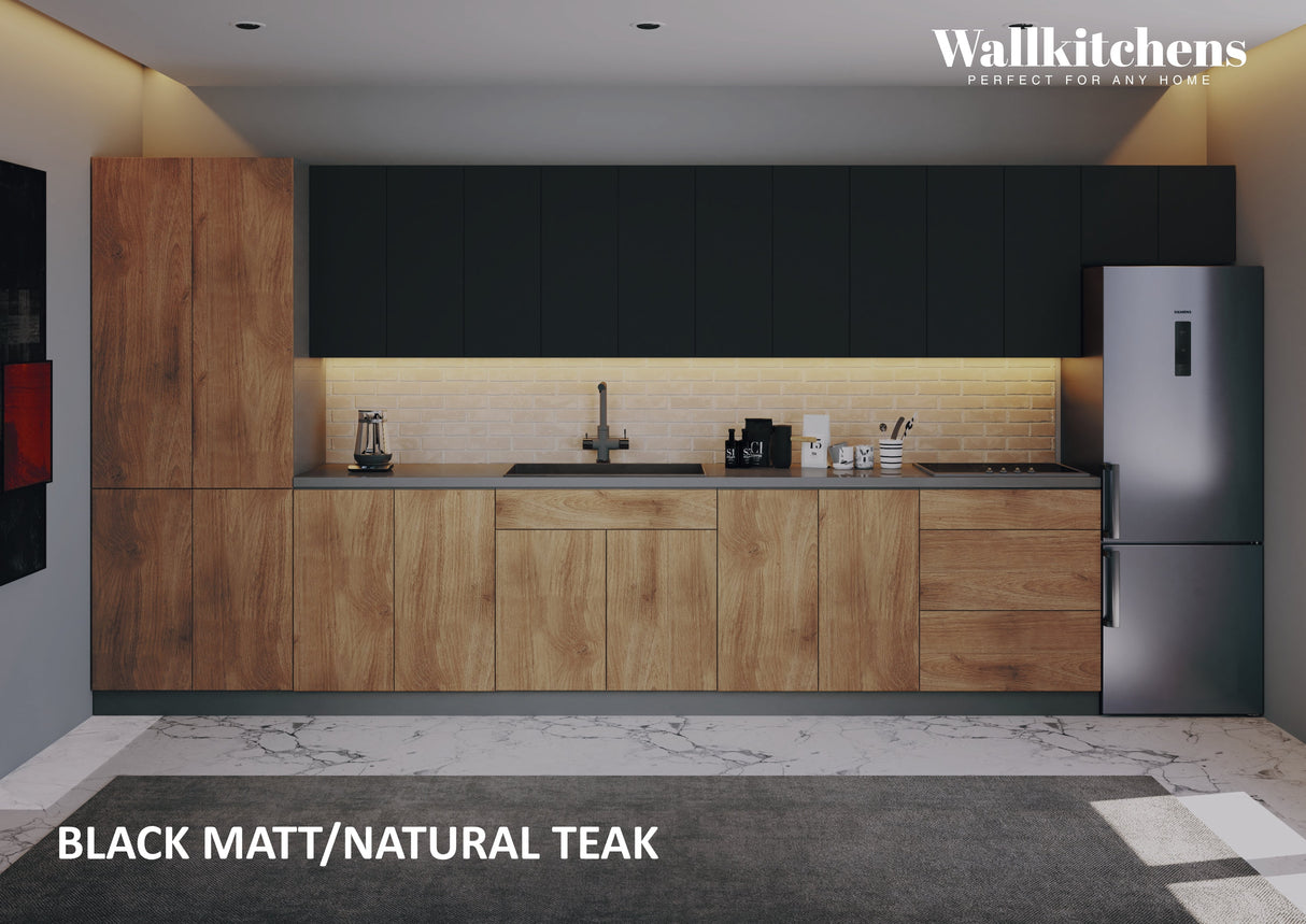 Kitchen Imperial Collection Natural Teak & Black Color Base Size 15Ft Wide