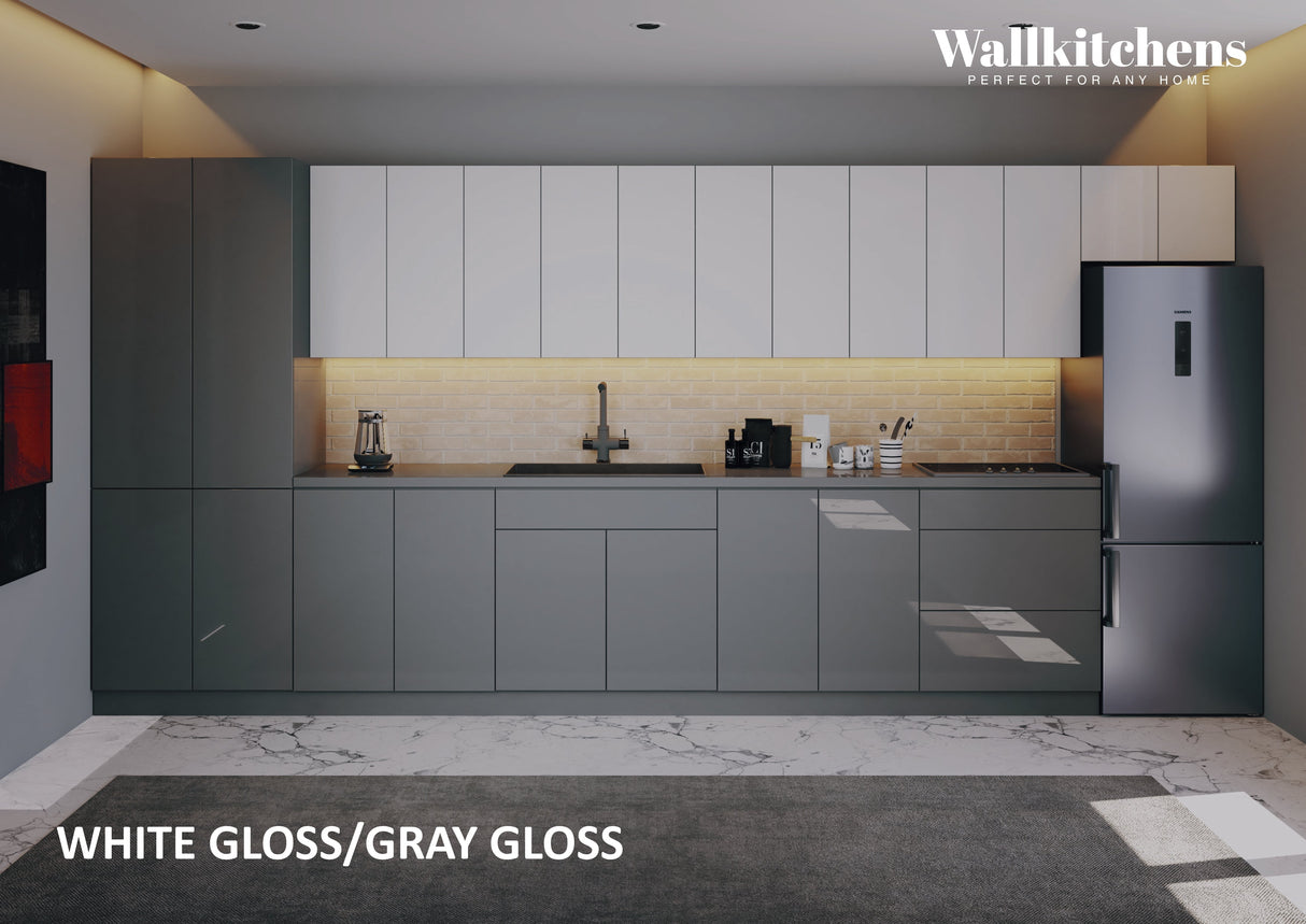 Kitchen Imperial Collection Gray & White Gloss Color Base Size 15Ft Wide