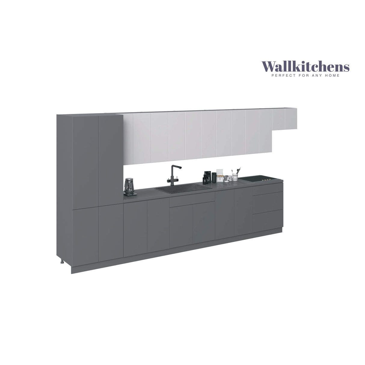Kitchen Imperial Collection Gray & White Gloss Color Base Size 15Ft Wide