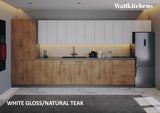 Kitchen Imperial Collection Natural Teak & White Gloss Color Base Size 15Ft Wide