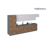 Kitchen Imperial Collection Natural Teak & White Gloss Color Base Size 15Ft Wide