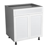 24" Base Cabinet Double Door Single Drawer with Shaker White Matte door