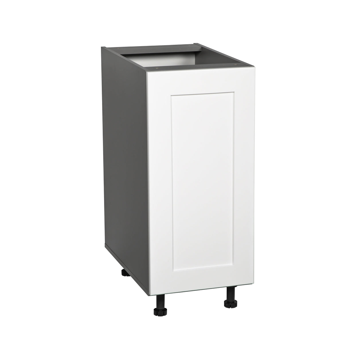 15" Base Cabinet High Single Door with Shaker White Matte door