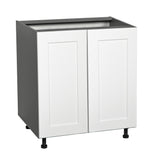 33" Base Cabinet High Double Door with Shaker White Matte door