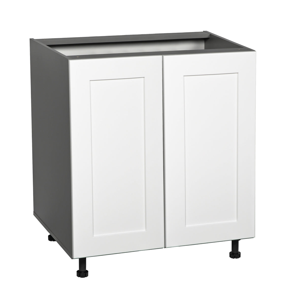 36" Base Cabinet High Double Door with Shaker White Matte door