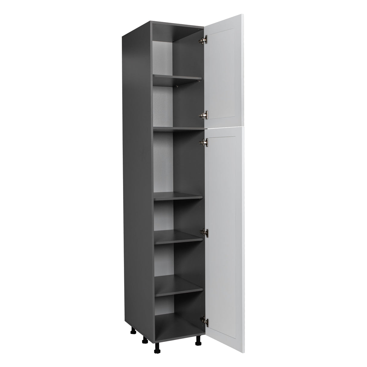 18" x 90" Utility Cabinet-Double Door-with Shaker White Matte door