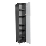 18" x 90" Utility Cabinet-Double Door-with Shaker White Matte door