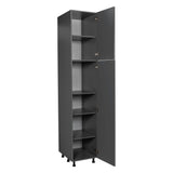 18" x 96" Utility Cabinet-Double Door-with Grey Gloss door