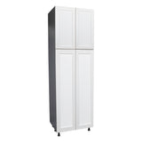 36" x 96" Utility Cabinet-Four Door-with Shaker White Matte door