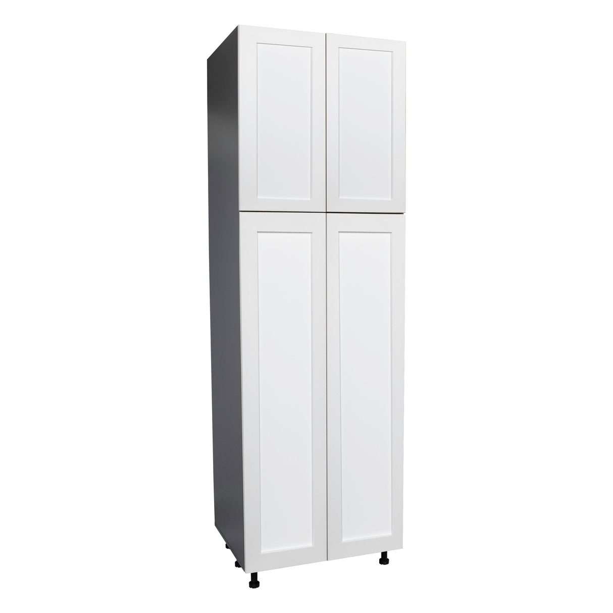 24" x 90" Utility Cabinet-Four Door-with Shaker White Matte door