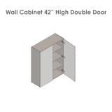 30" x 42" Wall Cabinet-Double Door-with Black Matte door