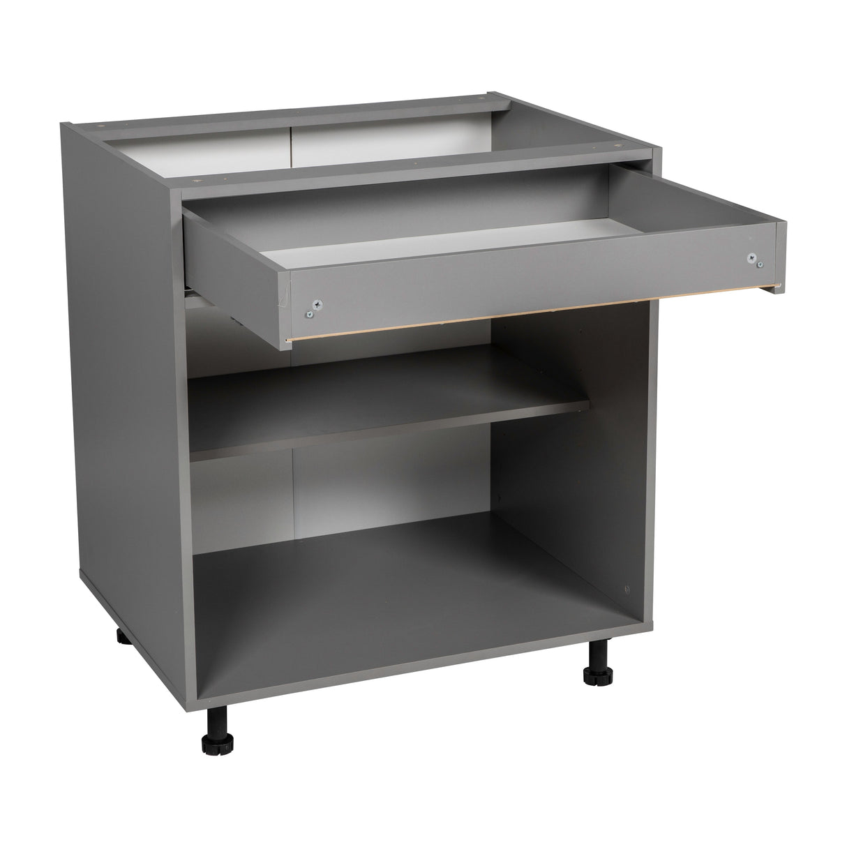 27" Base Cabinet Double Door Single Drawer Grey