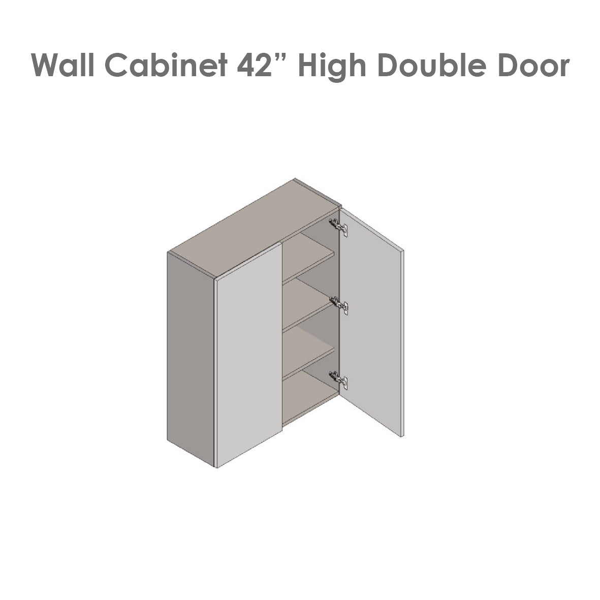 33" x 42" Wall Cabinet-Double Door-with Shaker White Matte door