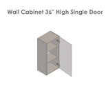 15" x 36" Wall Cabinet-Single Door-with Natural Teak door