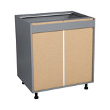 36" Base Cabinet Double Door Single Drawer with Grey Gloss door