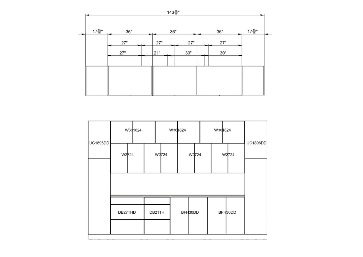 Kitchen Luxe Collection White Gloss Color Base Size 12Ft Wide