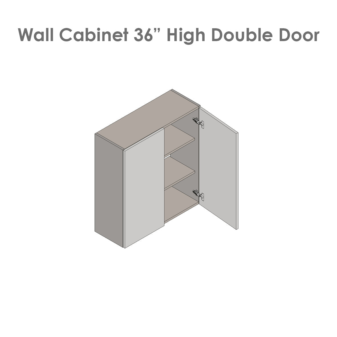 33" x 36" Wall Cabinet-Double Door-Grey