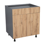 24" Base Cabinet Double Door Single Drawer with Black Matte door