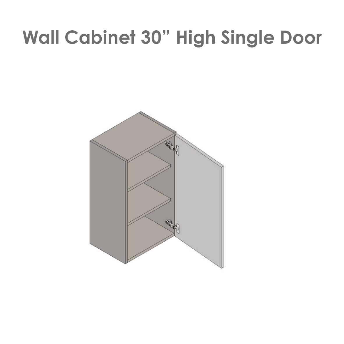 15" x 30" Wall Cabinet-Single Door-Grey