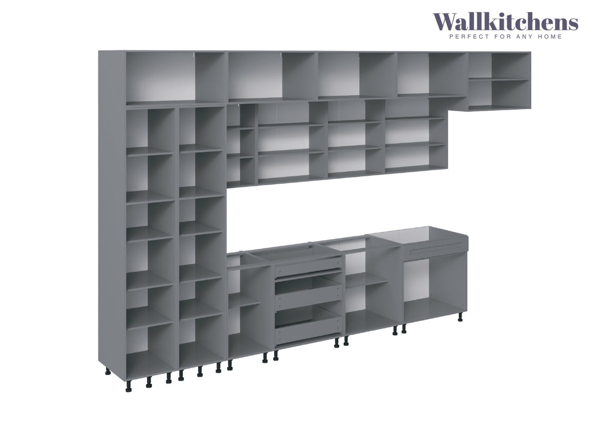 Kitchen Serene Collection Natural Teak & Gray Color Base Size 15Ft Wide