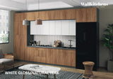 Kitchen Serene Collection Natural Teak & White Gloss Color Base Size 15Ft Wide