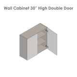 30" x 30" Wall Cabinet-Double Door-Grey