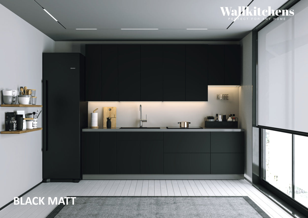 Kitchen Contemporary Collection Black Color Base Size 9.5Ft Wide