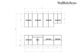 Kitchen Contemporary Collection White Gloss Color Base Size 9.5Ft Wide