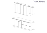 Kitchen Contemporary Collection Natural Teak Color Base Size 9.5Ft Wide