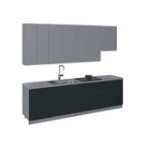 Kitchen Contemporary Collection Black Color & Gray Base Size 9.5Ft Wide