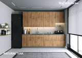 Kitchen Contemporary Collection Natural Teak Color Base Size 9.5Ft Wide