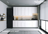 Kitchen Contemporary Collection White Matte Color Base Size 9.5Ft Wide