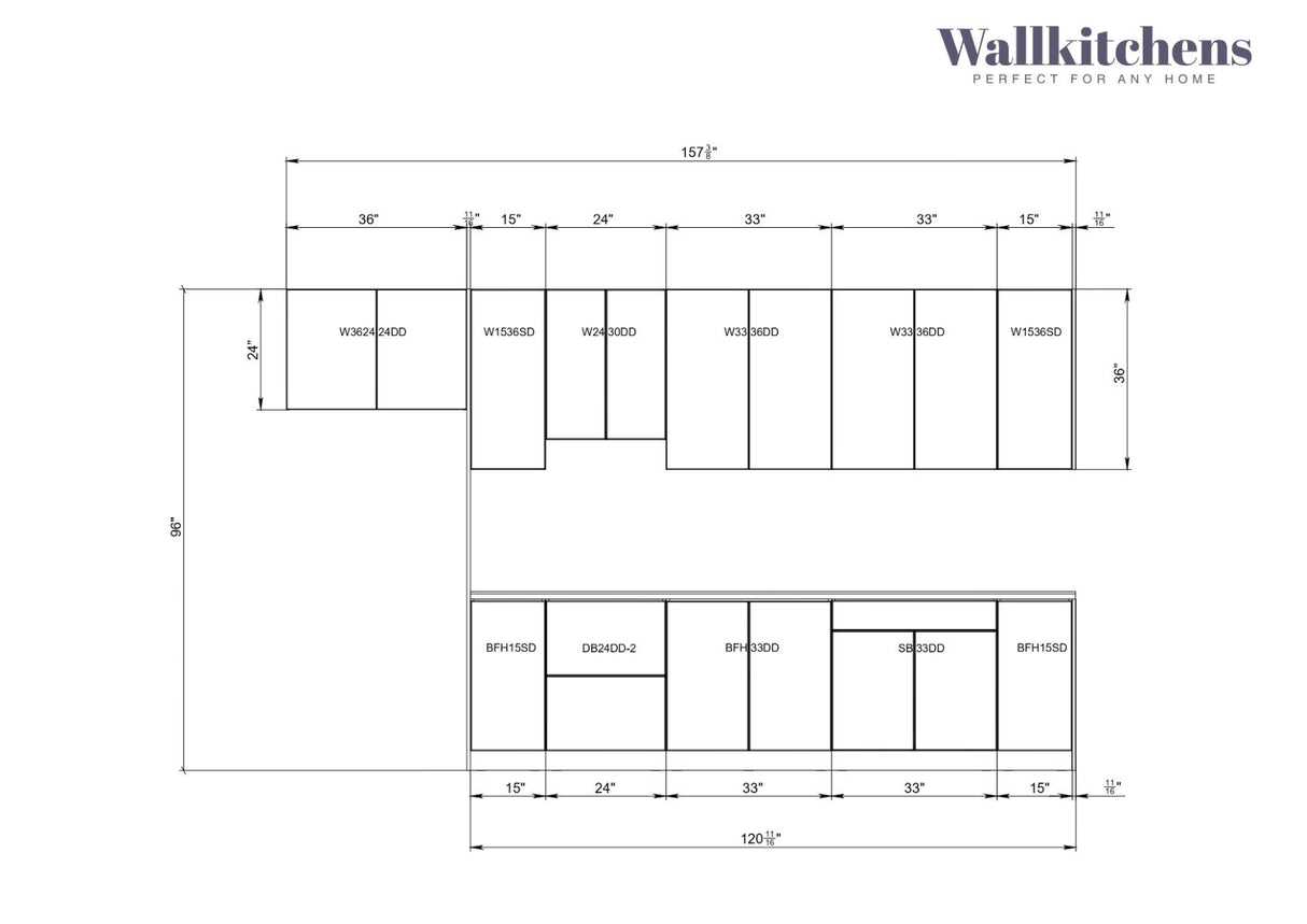 Kitchen Timeless Collection Gray Color Base Size 13Ft Wide