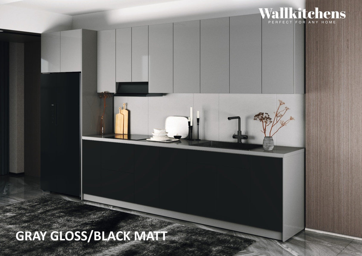 Kitchen Timeless Collection Black Color & Gray Base Size 13Ft Wide
