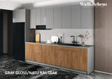 Kitchen Timeless Collection Natural Teak & Gray Color Base Size 13Ft Wide