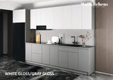 Kitchen Timeless Collection Gray & White Gloss Color Base Size 13Ft Wide