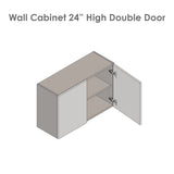 27" x 24" Wall Cabinet-Double Door-Grey