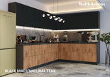 Kitchen Culinary Collection Natural Teak & Black Color Base Size 10Ft Wide