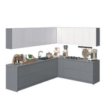 Kitchen Culinary Collection Gray & White Gloss Color Base Size 10Ft Wide