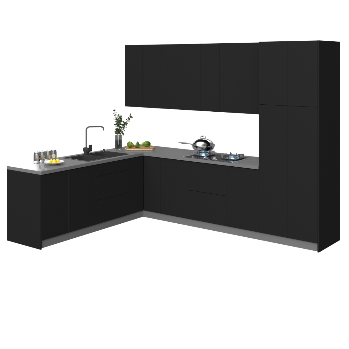 Kitchen Harmony Collection Black Color Base Size 8x10Ft Wide